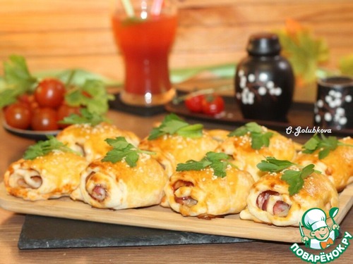 Закусочные слойки с копчено-вареным беконом Закусочные слойки с копчено-вареным беконом