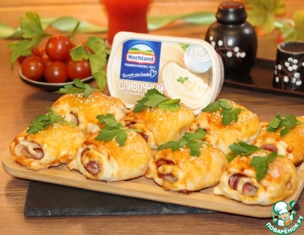 Закусочные слойки с копчено-вареным беконом Закусочные слойки с копчено-вареным беконом