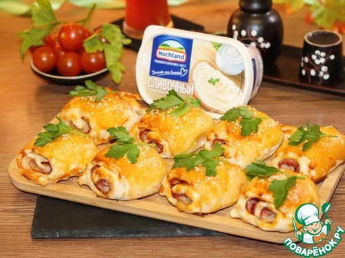 Закусочные слойки с копчено-вареным беконом Закусочные слойки с копчено-вареным беконом