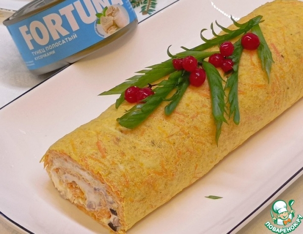 Закусочный морковный рулет