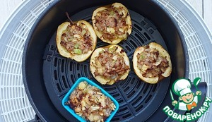 Запеченные яблоки с фаршем индейки