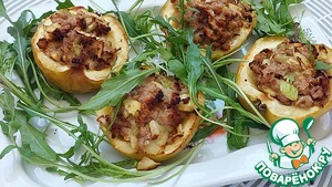 Запеченные яблоки с фаршем индейки