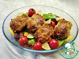 Запеченные котлеты из индейки с овощами Запеченные котлеты из индейки с овощами