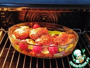 Запеченные котлеты из индейки с овощами Запеченные котлеты из индейки с овощами