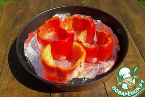 Запеченные перцы с сырной начинкой