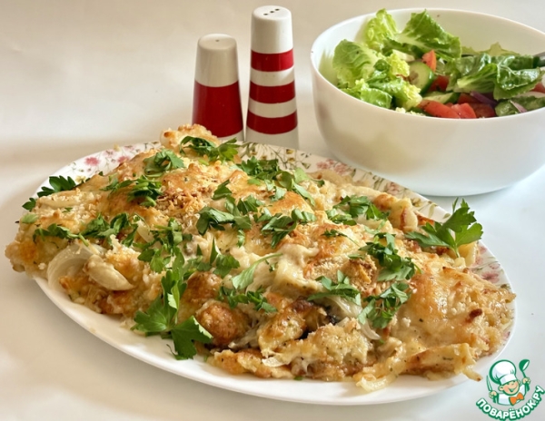 Запеченный лосось с горчично-сырной корочкой