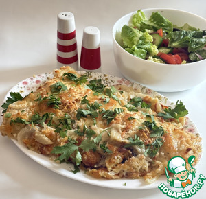 Запеченный лосось с горчично-сырной корочкой