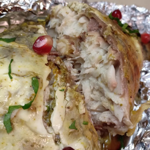 Запеченый белый амур под сметанной корочкой