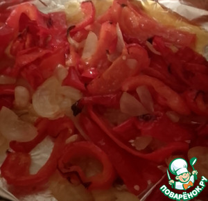 Запечённые перцы, фасоль и каперсы