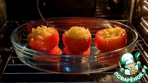 Запечённые помидоры с яйцом и сыром Запечённые помидоры с яйцом и сыром