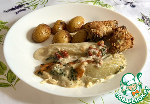 Запечённый цикорий в сливочном соусе