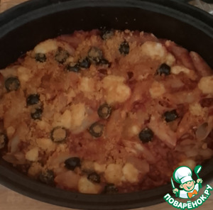 Запеканка из томатов и чечевицы