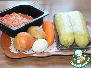 Запеканка с картофелем, кабачками, мясным фаршем Запеканка с картофелем, кабачками, мясным фаршем