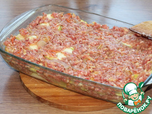 Запеканка с картофелем, кабачками, мясным фаршем Запеканка с картофелем, кабачками, мясным фаршем