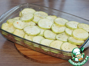 Запеканка с картофелем, кабачками, мясным фаршем Запеканка с картофелем, кабачками, мясным фаршем