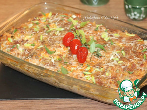 Запеканка с картофелем, кабачками, мясным фаршем Запеканка с картофелем, кабачками, мясным фаршем
