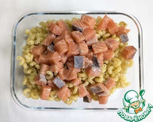 Запеканка с лососем и рожками Запеканка с лососем и рожками