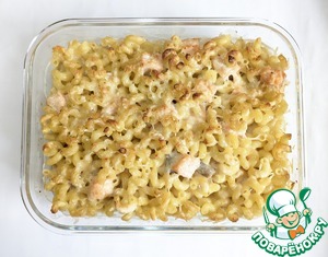 Запеканка с лососем и рожками Запеканка с лососем и рожками