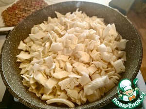 Жареная капуста с горчицей и гарлупой