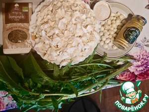 Жареная капуста с горчицей и гарлупой