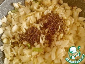 Жареная капуста с горчицей и гарлупой