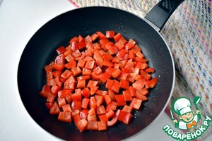 Жареная полента с овощной сальсой Жареная полента с овощной сальсой