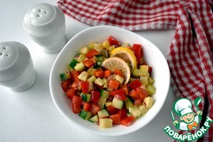 Жареная полента с овощной сальсой Жареная полента с овощной сальсой