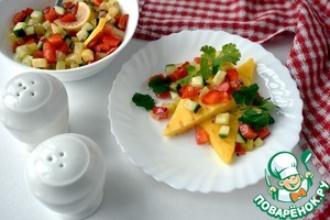 Жареная полента с овощной сальсой Жареная полента с овощной сальсой