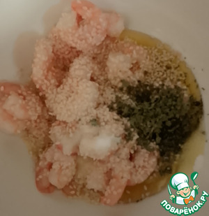 Жареный хлеб с креветками по-корейски Жареный хлеб с креветками по-корейски