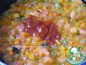 Жареный картофель с овощным рагу Жареный картофель с овощным рагу