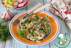Жареный минтай с укропом и чесноком Жареный минтай с укропом и чесноком