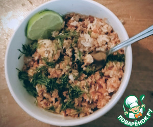 Жареный рис с крабом и яйцом Жареный рис с крабом и яйцом