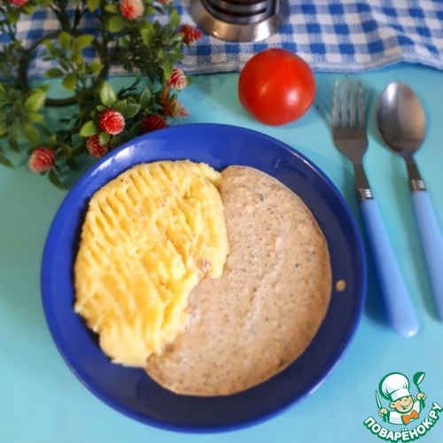 Жидкая подлива с курицей и грибами Жидкая подлива с курицей и грибами