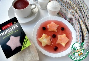 Звездочки из поленты с ягодным киселем Звездочки из поленты с ягодным киселем